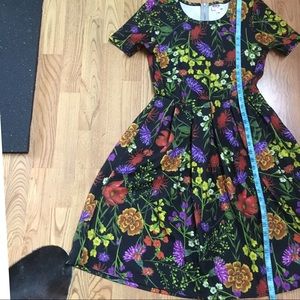 Vintage Floral dress pleated at the waist